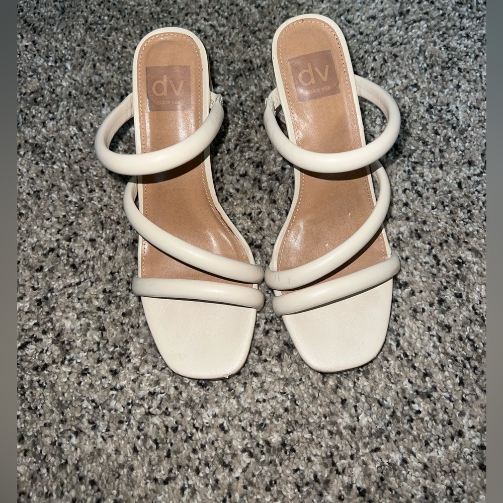 DV (dolce vita) cream block heeled sandals